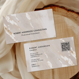 Tarjeta De Visita Código QR de lámina de oro profesional y redes soc