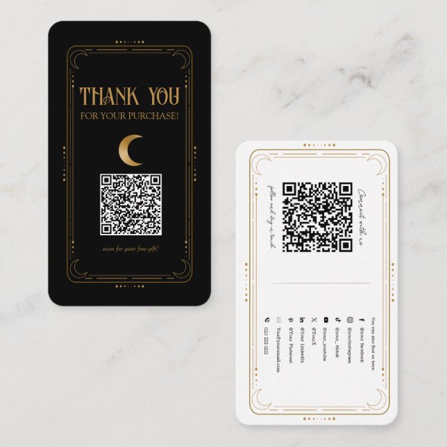 Tarjeta De Visita Código QR de las redes sociales ocultas de la Luna (Anverso / Reverso)
