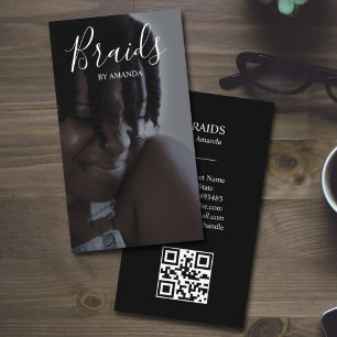 Tarjeta De Visita Código QR de las trenzas de lujo hairtsylist afroa