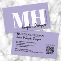 Código QR de lavanda Monograma púrpura