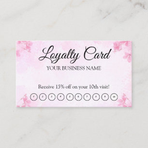 Tarjeta De Visita Código QR de Lealtad Rosa Moderno Simple