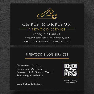 Tarjeta De Visita Código QR de leña