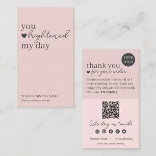 Tarjeta De Visita Código QR de letra script moderna rosa, Vela de ag