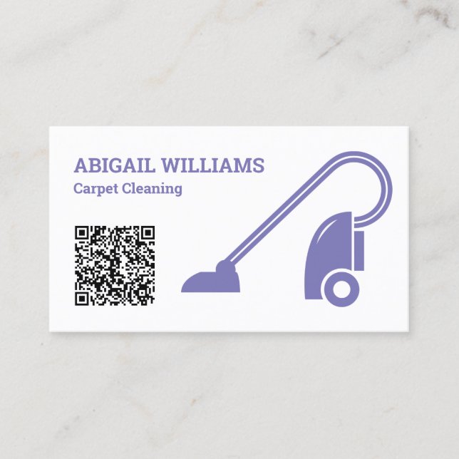 Tarjeta De Visita Código QR de limpieza de alfombras (Anverso)
