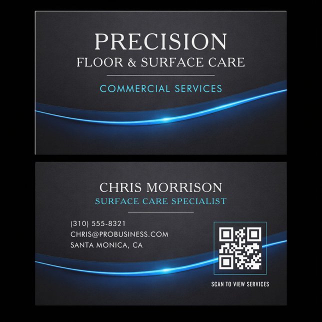 Tarjeta De Visita Código QR de Limpieza de Suelos Profesional (Subido por el creador)