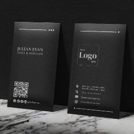 Tarjeta De Visita Código QR de LinkedIn para profesionales negros mo
