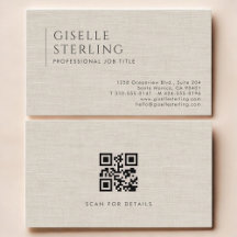 Código QR de lino natural de lujo