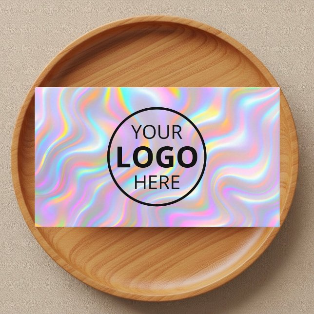 Tarjeta De Visita Código QR de Logo con Efecto 3D Iridescente (Subido por el creador)