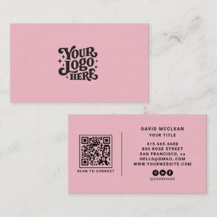 Tarjeta De Visita Código QR de Logo Personalizado Redondo de Redes S