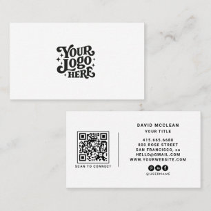 Tarjeta De Visita Código QR de logo personalizado redondo para redes