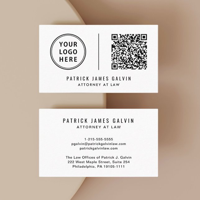 Tarjeta De Visita Código QR de Logo Profesional (Capture attention, make connections, and leave a lasting impression with our modern QR business card)