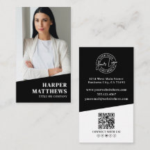 Código QR de Logo Vertical de Foto Negra