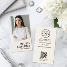 Código QR de Logo Vertical de Foto Profesional
