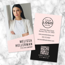 Código QR de Logo Vertical Rosa Foto Profesional