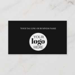 Tarjeta De Visita Código QR de logotipo blanco negro simple