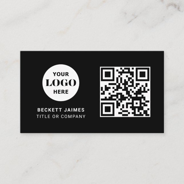 Tarjeta De Visita Código QR de logotipo comercial (Anverso)