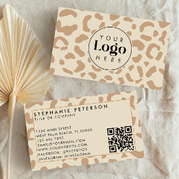 Tarjeta De Visita Código QR de logotipo de empresa personalizado con