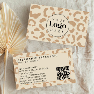 Tarjeta De Visita Código QR de logotipo de empresa personalizado con