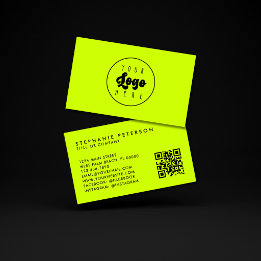 Tarjeta De Visita Código QR de logotipo de empresa personalizado de 