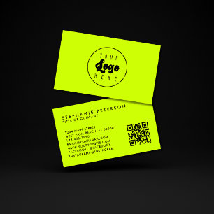 Tarjeta De Visita Código QR de logotipo de empresa personalizado de
