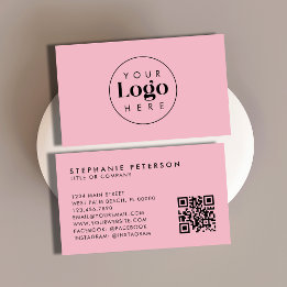 Tarjeta De Visita Código QR de logotipo de empresa personalizado fem