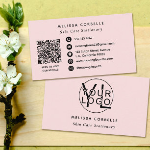 Tarjeta De Visita Código QR de Logotipo Empresarial de Redes Sociale