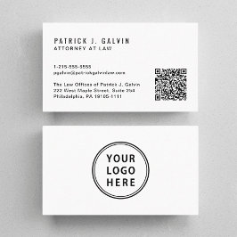 Tarjeta De Visita Código QR de logotipo minimalista profesional