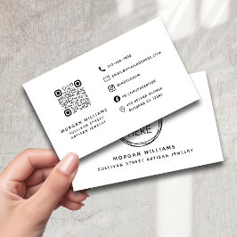Tarjeta De Visita Código Qr de logotipo Minimalista profesional mode