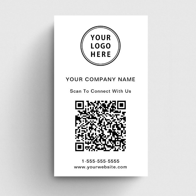 Tarjeta De Visita Código QR de logotipo moderno (Capture attention, make connections, and leave a lasting impression with our modern QR business card)