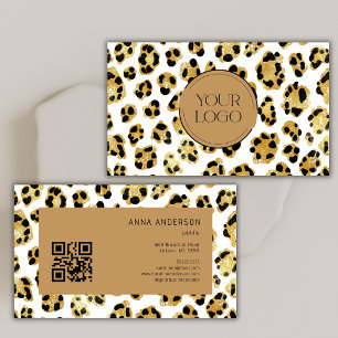 Tarjeta De Visita Código QR de logotipo personalizado con estampado 