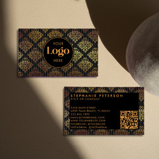 Tarjeta De Visita Código QR de logotipo personalizado con estampado 