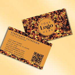 Tarjeta De Visita Código QR de logotipo personalizado de caparazón d