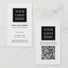 Tarjeta De Visita Código QR de logotipo personalizado profesional