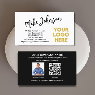 Tarjeta De Visita Código QR de logotipo profesional de Personalizado