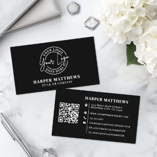 Tarjeta De Visita Código QR de logotipo profesional minimalista mode