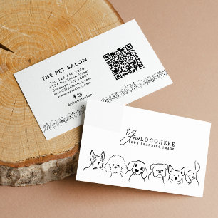 Tarjeta De Visita Código QR de logotipo propio de perros lindos mini