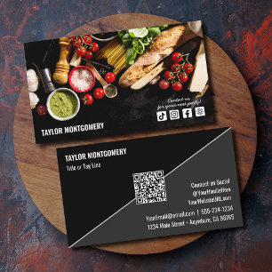 Tarjeta De Visita Código QR de los medios sociales de restauración