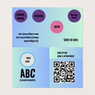 Tarjeta De Visita Código QR de los servicios de limpieza mixtos de c