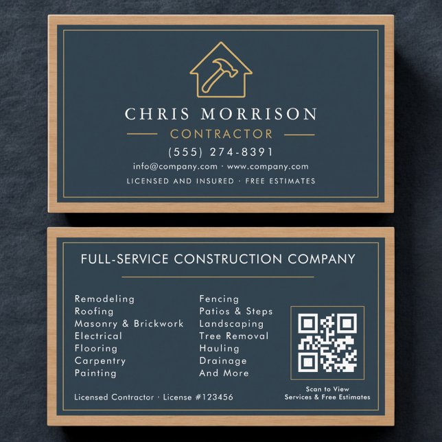 Tarjeta De Visita Código QR de madera de construcción de edificios m (Subido por el creador)