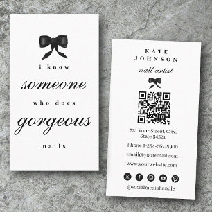 Tarjeta De Visita Código QR de manicura del salón de belleza del art