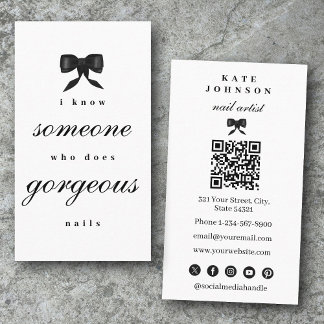 Tarjeta De Visita Código QR de manicura del salón de belleza del art