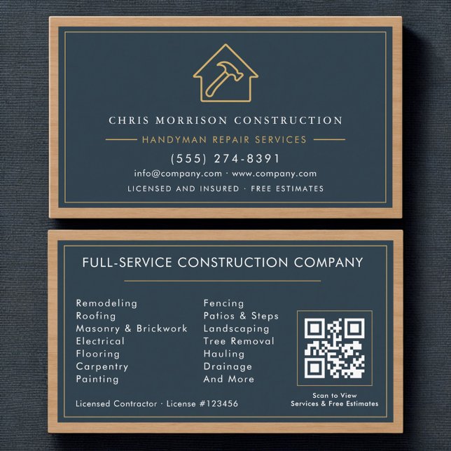 Tarjeta De Visita Código QR de Mano de Obra Moderna Construcción de  (Subido por el creador)