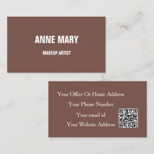 Tarjeta De Visita Código QR de Maquillador Peluquero Artista de Terr
