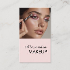 Tarjeta De Visita Código QR de Maquillaje de Foto Escritura Rosa Rub