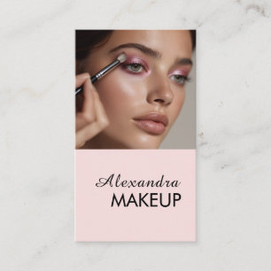 Tarjeta De Visita Código QR de Maquillaje de Foto Escritura Rosa Rub