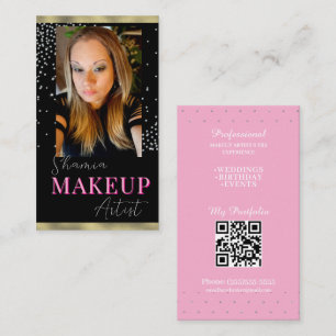 Tarjeta De Visita Código QR de maquillaje profesional para cabello y