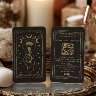 Tarjeta De Visita Código QR de Maquillaje Tarot Celestial Retro Dora