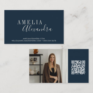 Tarjeta De Visita Código QR de marca de diseñador de interiores de N