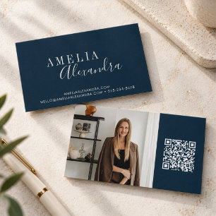 Tarjeta De Visita Código QR de marca de diseñador de interiores de N