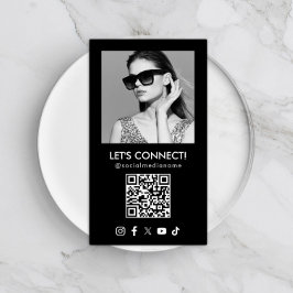 Tarjeta De Visita Código QR de medios sociales Añadir foto vertical